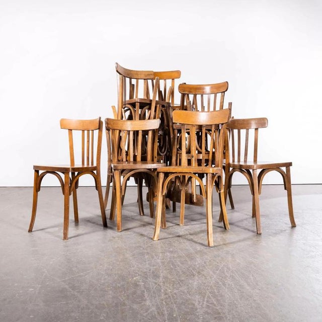 19French Warm Honey Café Dining Chair, 1950s For Sale - Image 9 of 10