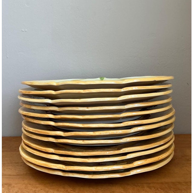 Vintage Italian Botanical Ceramic Dinner Plates - Set of 12 For Sale - Image 13 of 15