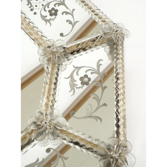 Mid-Century Modern Italian Wall Mirror with Murano Glass Frame, 1950s For Sale - Image 14 of 18