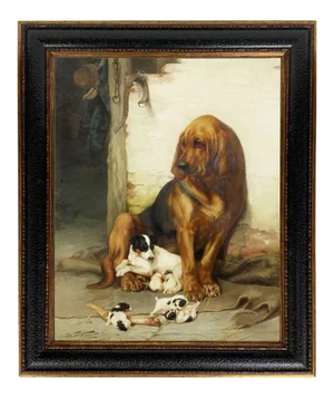 "The Guardian" Contemporary Reproduction Print on Canvas After William Henry Hamilton Trood, Framed