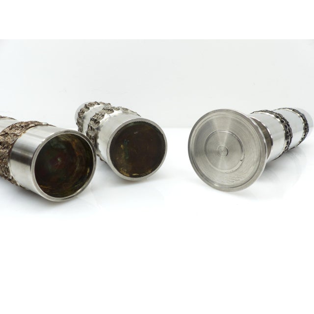 Metal Brutalist Metal Vases from BMF, Germany, 1970s, Set of 3 For Sale - Image 7 of 8