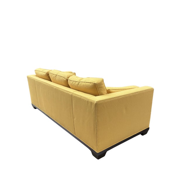 Late 20th Century Baker Furniture Modern Tuxedo Sofa in Golden Corduroy – Hollywood Regency Style For Sale - Image 5 of 11
