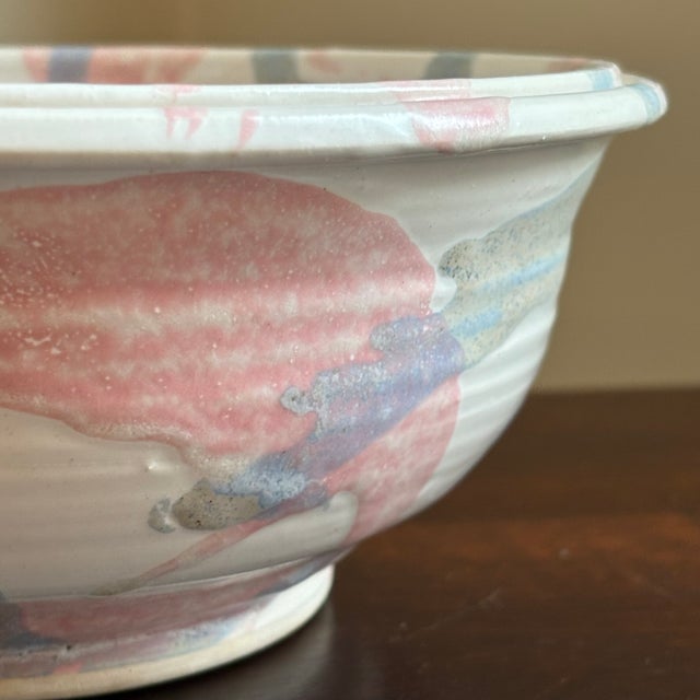 Ceramic Vintage Pastel Artisanal Pottery Bowl For Sale - Image 7 of 12