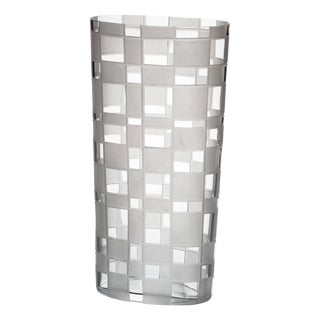 Carlo Moretti Milleriquadri Murano Mouthblown Clear Glass Vase For Sale