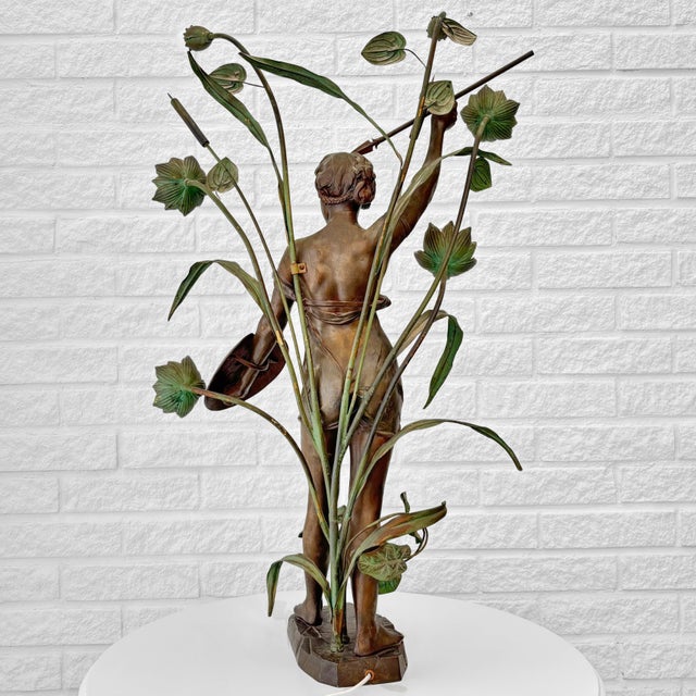 Metal Antique Art Nouveau Table Lamp by Paul Aichele, Germany, 1910s For Sale - Image 7 of 18