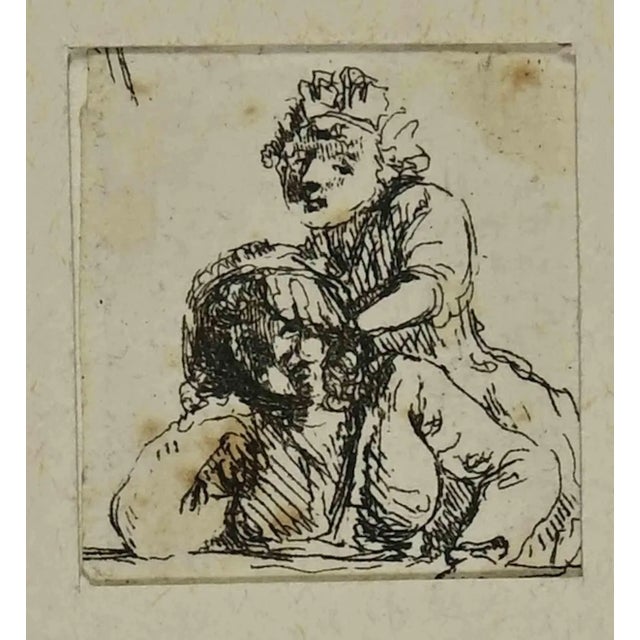 Charles Amand Durand after Rembrandt, Two Girls, Engraving, 19th Century For Sale