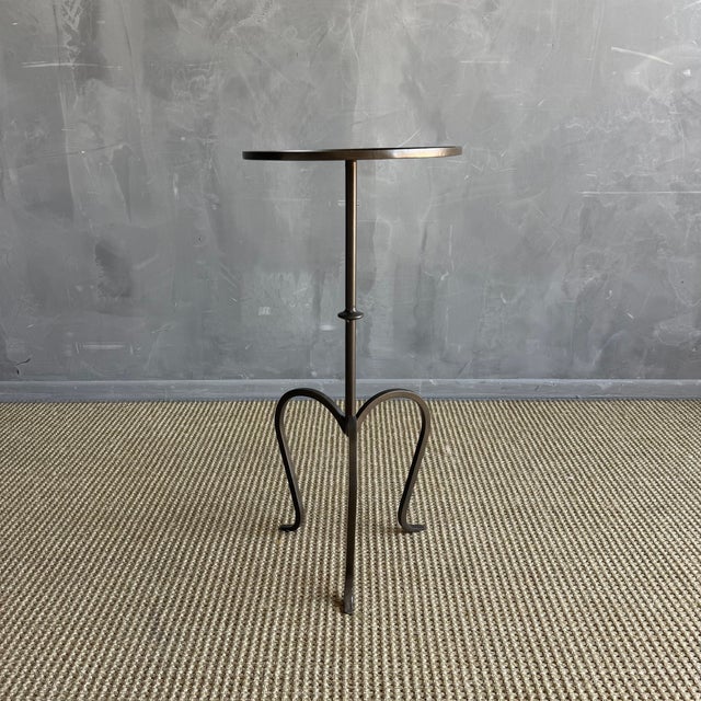 Cannes tall iron drink table in Brass or dark brass Finish. Inspired by the antique version, this small drink table is...
