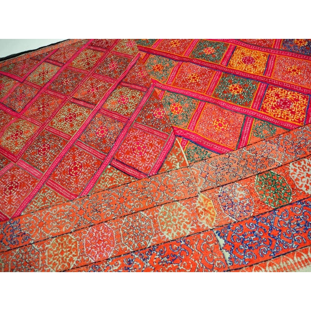 Antique Silk Embroidered Wall Hanging, Swat Valley Pulkari, 1890s For Sale - Image 6 of 10