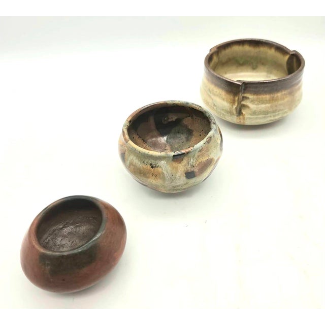 1970s Vintage Studio Pottery Bowls, Lot of 3 For Sale - Image 5 of 12