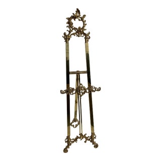 Rococo Style Brass Floor Easel For Sale
