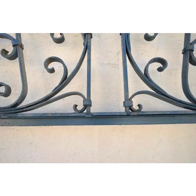 Vintage Wrought Iron Arch Top Full Length Floor Mirror Frame Garden Element For Sale - Image 4 of 6