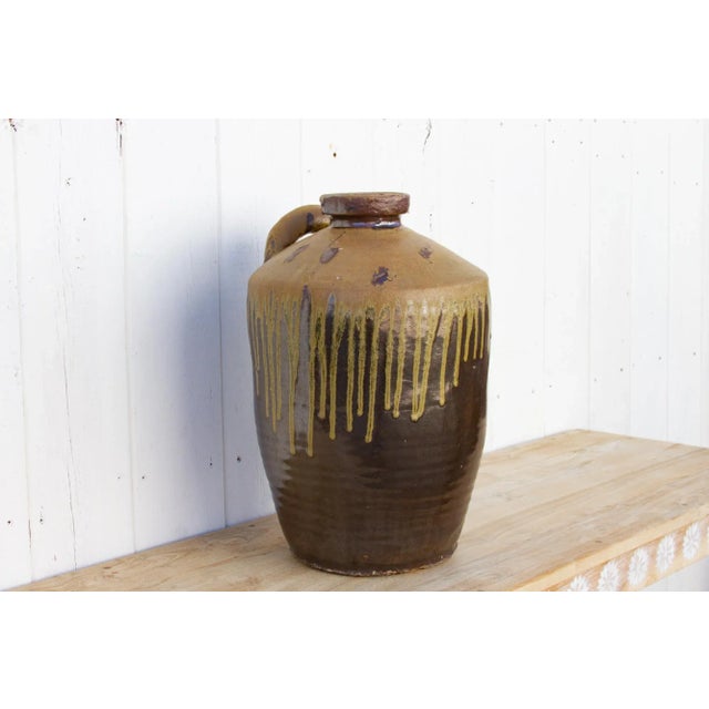 Ceramic Antique Spanish Glazed Wine Jug For Sale - Image 7 of 9