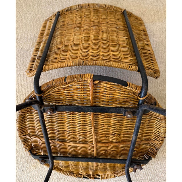 Pair of Vintage Woven Wicker Side or Accent Chairs, Circa 1950s For Sale - Image 12 of 12