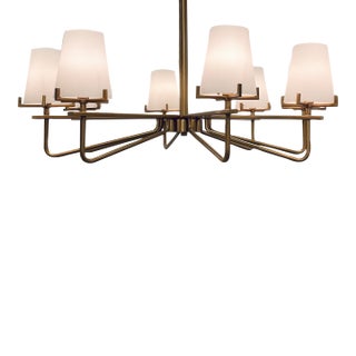 Modern White and Gold Lassen Chandelier For Sale