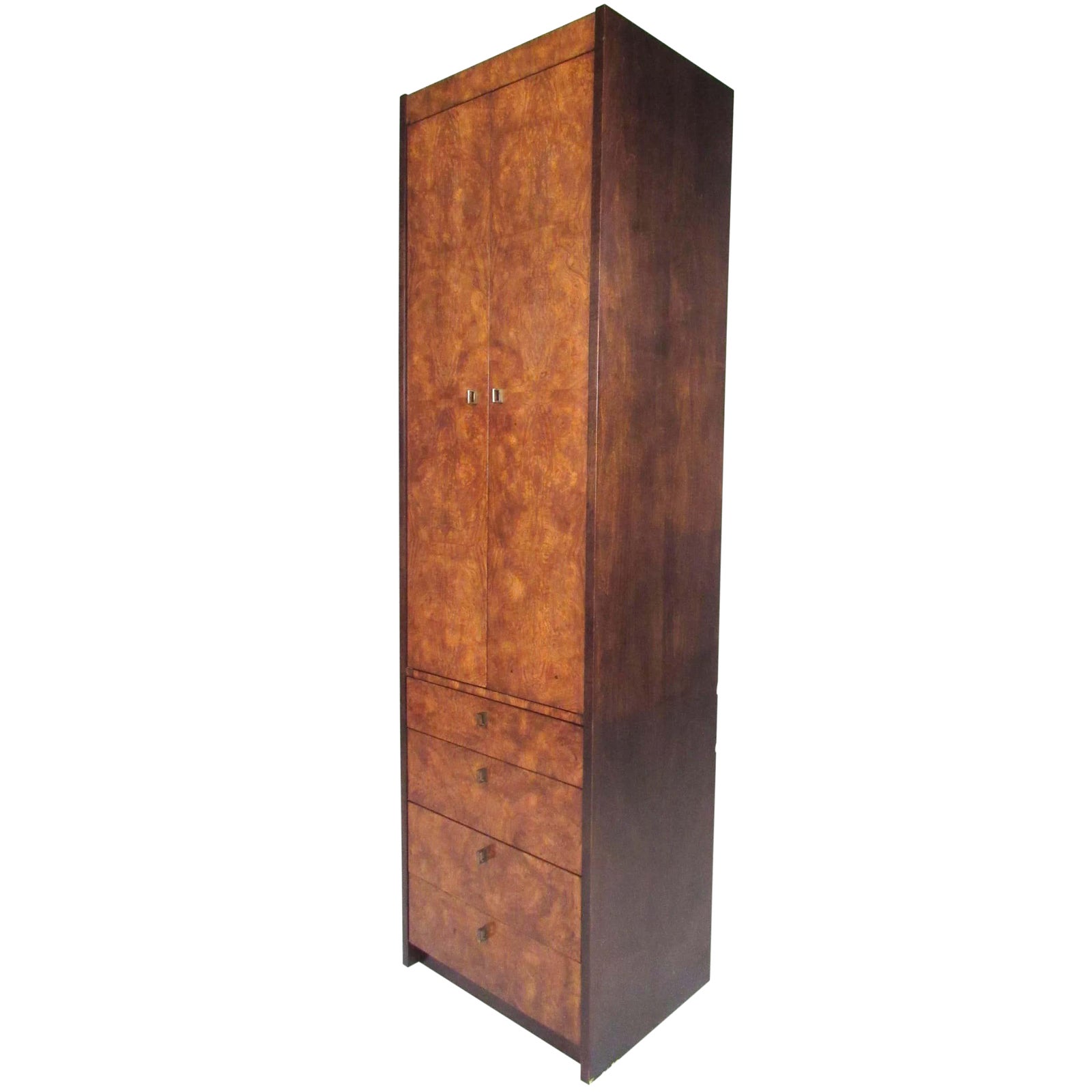 Mid Century Burl Wood Linen Cabinet By Century Furniture Chairish