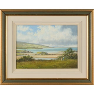 Mother & Child at a Beach on West Coast of Ireland by 20th Century Irish Artist 1985 Circa For Sale