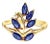Marquise Sapphire Floral Cluster Ring 14k Yellow Gold, Size 9 For Sale