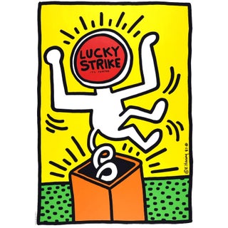 Keith Haring Lucky Strike Original 1987 Silkscreen Poster For Sale