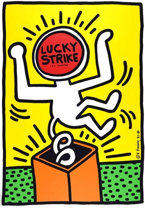 Keith Haring Lucky Strike Original 1987 Silkscreen Poster