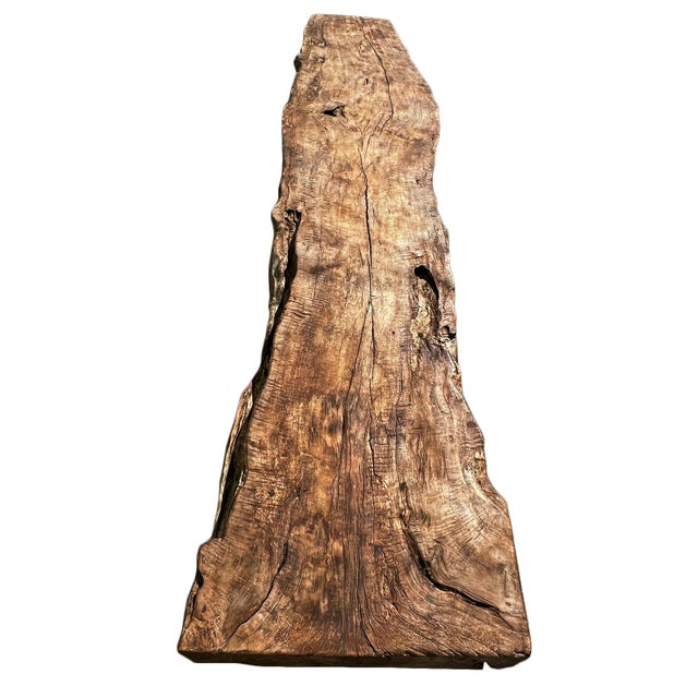 Wood Vintage Large Lychee Slab Lobby Bench For Sale - Image 7 of 12