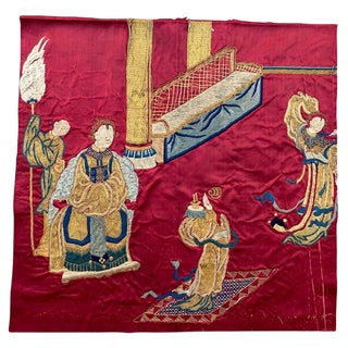 Antique Chinese Silk and Metal Embroidery For Sale