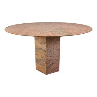 Vintage Round Granite Dining Table, 1970s For Sale