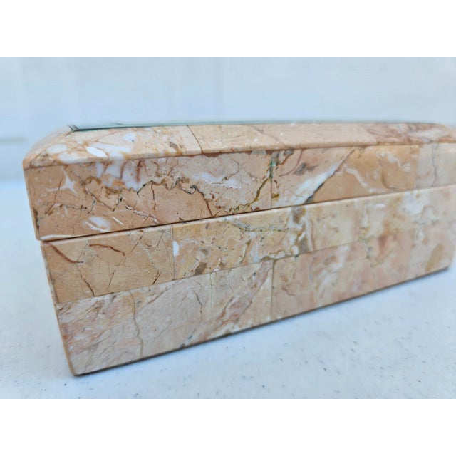 Peach Tessellated Stone Trinket Box For Sale - Image 12 of 16