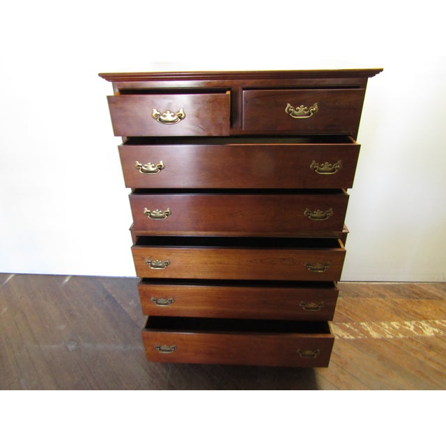 Brown Stickley Solid Cherry Chest of Drawers For Sale - Image 8 of 13