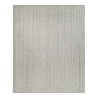 2010s Rug & Kilim’s Modern Rug in Solid Gray and Off-White Striae - 13x16 For Sale