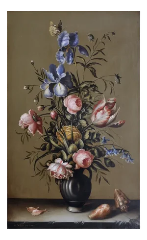 Carlo De Tommasi, Dutch School Floral Still Life, Oil on Canvas, 2011