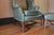 Late 20th Century Late 20th Century Leather Chippendale Wing Chair and Ottoman For Sale - Image 5 of 10