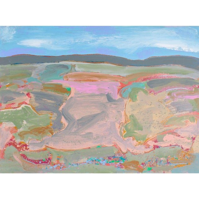 1986 Acrylic on Paper Landscape Painting by Harry Hilson For Sale - Image 4 of 8
