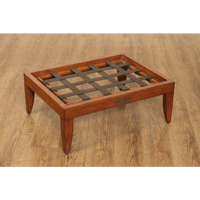 Traditional Early 21st Century Tommy Bahama Outdoor Patio Faux Wood Ottoman For Sale - Image 3 of 12