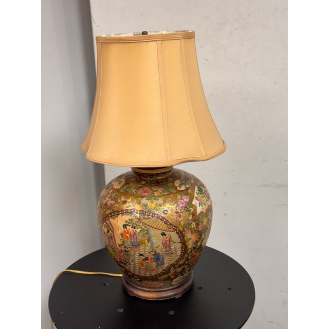 Late 20th Century Kalart Satsuma Style Porcelain Table Lamp For Sale - Image 5 of 12