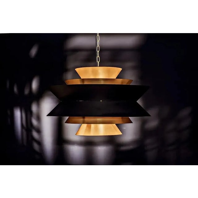 Noir NOIR Arion Pendant, Iron with Brass Finish For Sale - Image 4 of 5