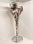 Glass Sterling Silver and Red Glass Inlayed Art Nouveau Trumpet Vase For Sale - Image 7 of 12