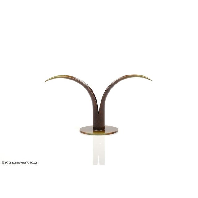Scandinavian Modern Liljan Candlesticks in Bronze by Ivar Ålenius Björk for Ystad Brons, 1940s, Set of 2 For Sale - Image 6 of 11