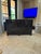 1930s Chinese Black Chinoiserie Painted Cabinet, Adapted for Media For Sale - Image 13 of 13