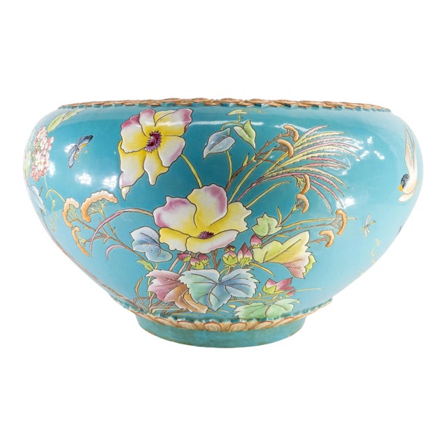 French Faience Aesthetic Jardiniere Planter For Sale