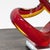 2000 - 2009 Modern Abstract Red and Amber Glass Sculpture on Clear Base For Sale - Image 5 of 7