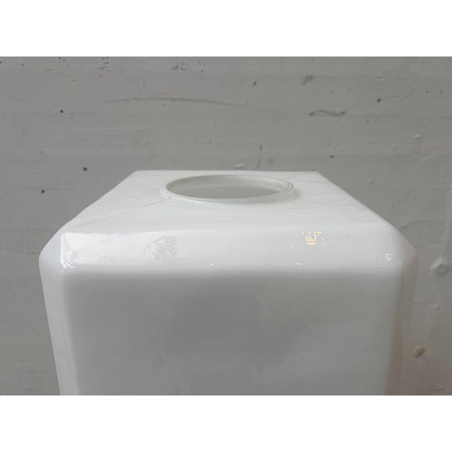 Vintage Glass Pendant Lights with Cubic Opal Glass, 1940s For Sale - Image 6 of 18