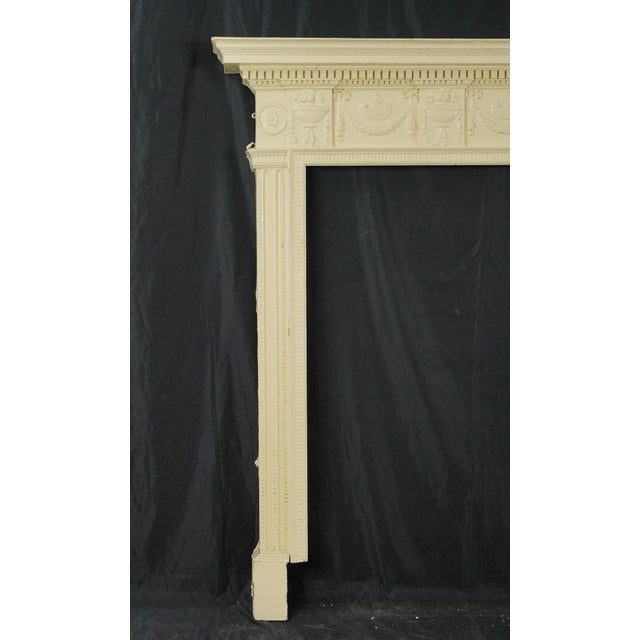 Antique English Regency Painted Wooden Fireplace Mantel For Sale - Image 4 of 12