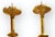 Pr. Antique French Art Nouveau Gilt Brass Alter Candlesticks For Sale - Image 14 of 17