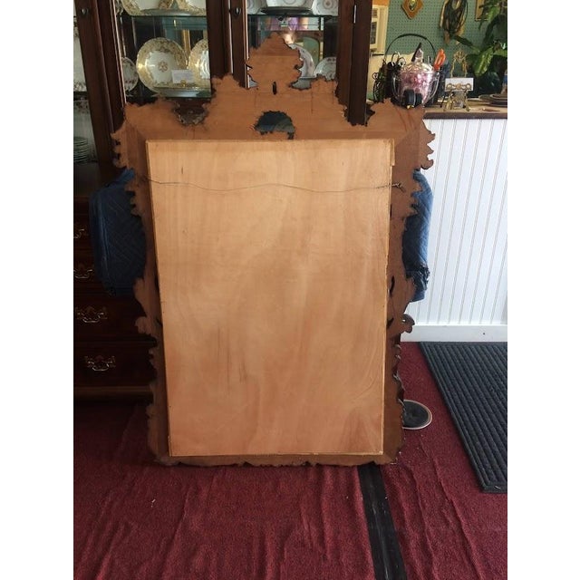 1980s Vintage Rococo Style Mirror, Mahogany Frame Mirror For Sale - Image 5 of 6