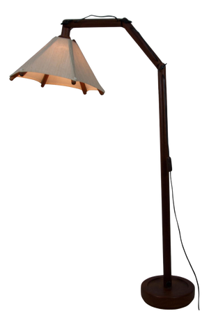 Mid-Century Adjustable Wooden Floor Lamp attributed to Domus, 1960s