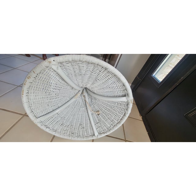 1970's Boho Chic White Wicker Floor Lamp For Sale - Image 16 of 18
