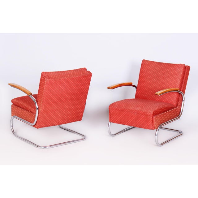 Set of Bauhaus Armchairs in Chrome attributed to M Breuer for Mücke-Melder, Czech, 1930s For Sale - Image 11 of 12