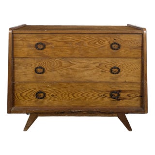 Pine Chest of Drawers with Compass Legs, 1950s For Sale