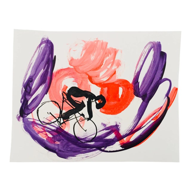 Photo Print of "Swiss Alps" Ink "Gesture" Drawing of the Forces of Cyclists in Motion For Sale