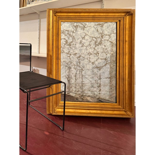 Smoked 1960s Gilded Art Nouveau Mirror For Sale - Image 6 of 6